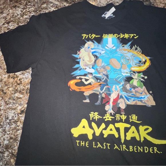 Avatar The Last Airbender Black - Youth T-Shirt Size Large Short Sleeve - Picture 2 of 7